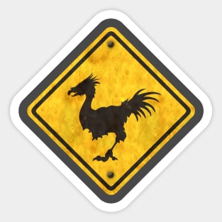 Chocobo Crossing Road Sign Sticker